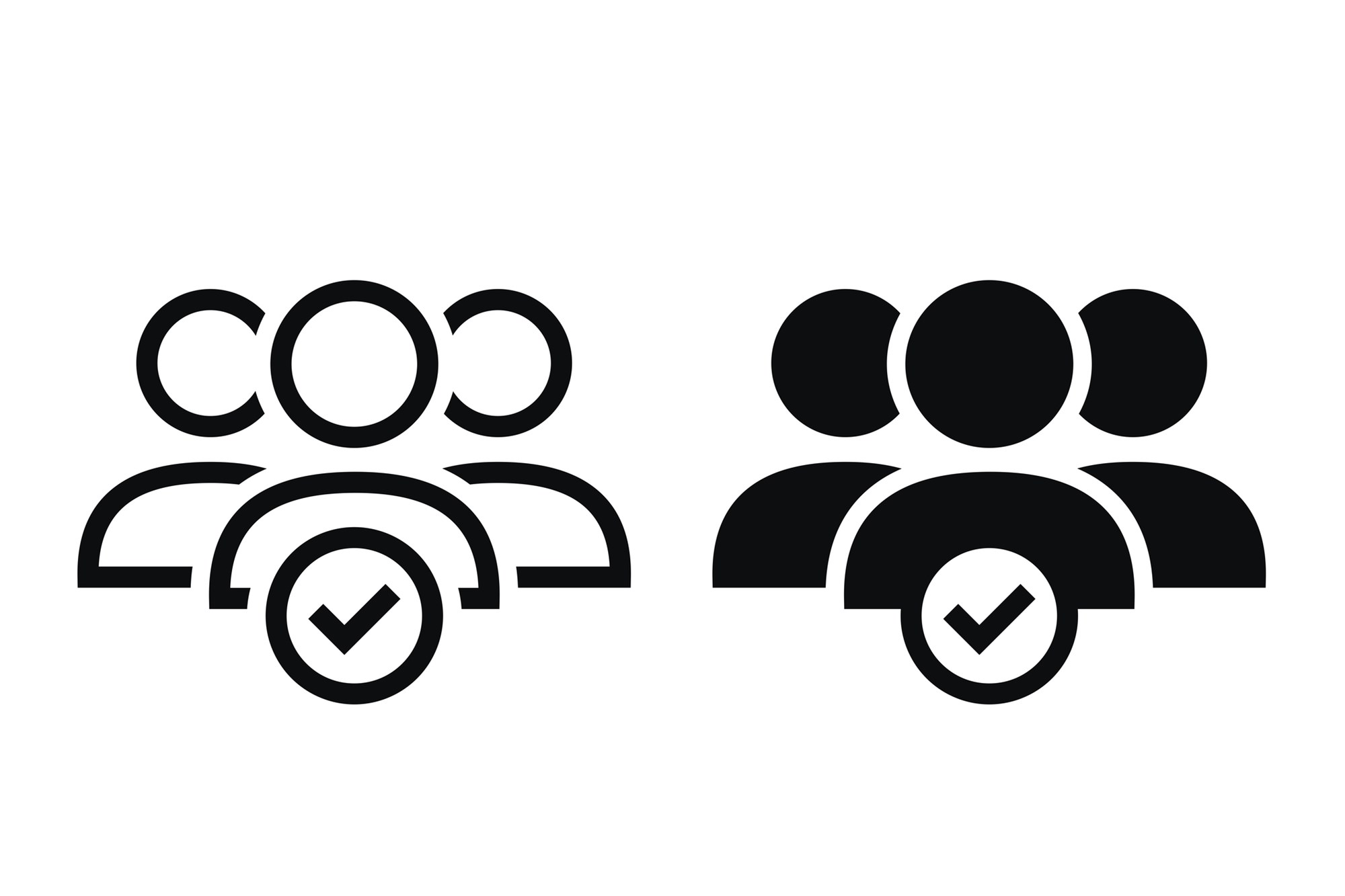 Group team with check mark. Vector illustration